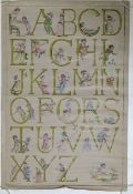 KATE GREENAWAY - ALPHABET - VINTAGE GALLERY PRINT IN COLOURS