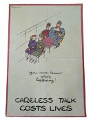 FOUGASSE - CARELESS TALK COSTS LIVES - WW2 PROPAGANDA BRITISH WARTIME POSTER
