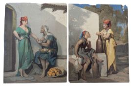 PAIR OF JEAN RAYMOND HIPPOLYTE LAZERGES PRINTS ON CARD