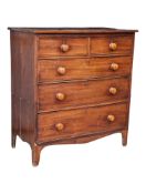 19TH CENTURY GEORGE III MAHOGANY CHEST OF DRAWERS