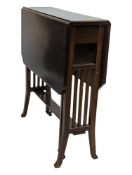 EDWARDIAN SMALL DROP LEAF MAHOGANY SUTHERLAND OCCASIONAL TABLE