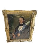 19TH CENTURY OIL ON CANVAS PORTRAIT STUDY PAINTING OF GENTLEMAN