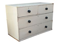 19TH CENTURY VICTORIAN PAINTED WHITE CHEST OF DRAWERS