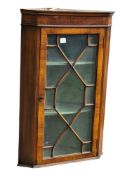 GEORGE III MAHOGANY HANGING CORNER CORNER CABINET