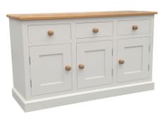 CONTEMPORARY PAINTED OAK FURNITURE LAND MANNER DRESSER BASE SIDEBOARD