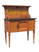 LATE VICTORIAN 19TH CENTURY WALNUT & MARBLE WASHSTAND
