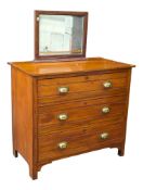 EDWARDIAN WALNUT ARTS & CRAFTS CHEST OF DRAWERS