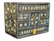 EARLY 20TH CENTURY INDIAN TABLE TOP HAND PAINTED CABINET