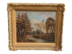 JAMES PLANT - 1906 OIL ON CANVAS RURAL LANDSCAPE PAINTING