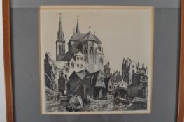 JAMES PRIDDY RBSA (1916-1980) - THE CATHEDRAL OF ST CHAD ETCHING