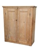 19TH CENTURY VICTORIAN PINE SCHOOL / CHURCH CUPBOARD