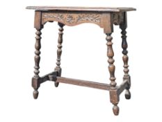 19TH CENTURY VICTORIAN CARVED OAK OCCASIONAL TABLE