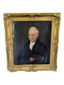 VICTORIAN 19TH CENTURY OIL ON CANVAS PORTRAIT PAINTING OF GENTLEMAN