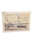 CHARLES GRIGG TAIT (1915-1995) - OIL ON CANVAS HARBOUR LANDSCAPE