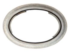 LATE 19TH HIGH VICTORIAN OVAL OVERPAINTED HANGING MIRROR