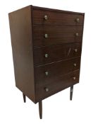 BRITISH MODERN DESIGN - MID CENTURY TEAK CHEST OF DRAWERS