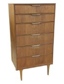 AUSTINSUITE - MID CENTURY TEAK PEDESTAL CHEST OF DRAWERS
