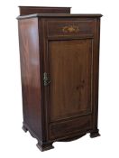 EDWARDIAN MAHOGANY INLAID BEDSIDE CABINET / POT CUPBOARD