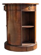 GEORGE III STYLE FLAME MAHOGANY VENEERED CYLINDRICAL CABINET