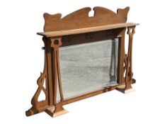 MANNER OF SHAPLAND & PETTER 1920S ARTS & CRAFTS OAK OVERMANTEL MIRROR