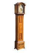 20TH CENTURY WALNUT GRANDDAUGHTER MARQUETRY INLAID CLOCK
