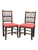 PAIR OF 19TH CENTURY NORTH COUNTRY OAK & RATTAN DINING CHAIR