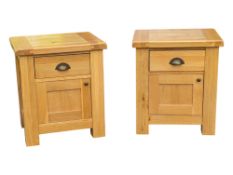 WILLIS AND GAMBIER - PAIR OF LATE 20TH CENTURY LIGHT OAK BEDSIDE CABINETS