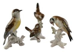 COLLECTION OF THREE KARL ENS PORCELAIN FIGURES OF BIRDS