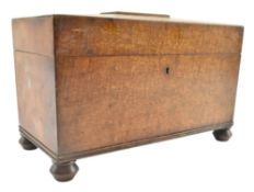 19TH CENTURY POLLARD OAK WOOD TEA CADDY