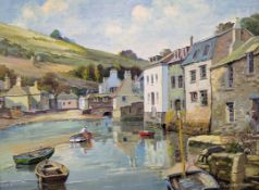 NORBERT SULLIVAN PUGH - OIL ON CANVAS HARBOUR SCENE
