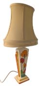 CLARICE CLIFF STYLE ART DECO HAND PAINTED CERAMIC TABLE LAMP