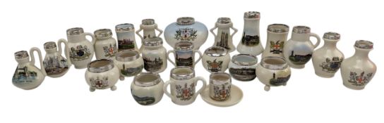 COLLECTION OF TWENTY-THREE PIECES OF LONDON CRESTED SOUVENIR WARE