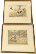 HENRY WILKINSON (1921-2011) - TWO SIGNED HUNTING ETCHINGS