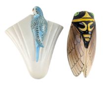 TWO VINTAGE ART DECO CERAMIC WALL POCKETS