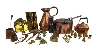 LARGE COLLECTION OF 19TH AND LATER COPPER AND BRASS WARES