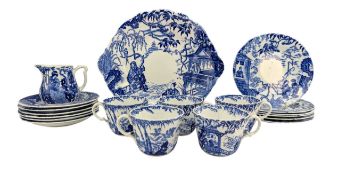 ROYAL CROWN DERBY - 20TH CENTURY BLUE & WHITE CHINA PART TEA SET