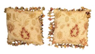 PAIR OF VINTAGE PAOLETTI NEEDLEPOINT THROW CUSHIONS