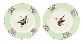 WEDGEWOOD - PAIR OF BUTTERFLY CABINET PLATES
