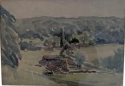 GEORGE BISSELL (1896-1973) - WATERCOLOUR ON PAPER LANDSCAPE