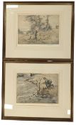 HENRY WILKINSON (1921-2011) - TWO SIGNED LIMITED EDITION COLOUR HUNTING ETCHINGS