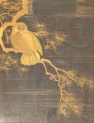 FRAMED JAPANESE NEEDLEWORK SAMPLER / TAPESTRY FRAGMENT