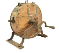 19TH CENTURY SPONG KNIFE SHARPENER MOUNTED ON WOOD & CAST IRON