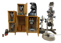 SEVEN VINTAGE MICROSCOPES INCLUDING OPAX & C.BAKER