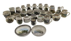 SOUTH COAST - COLLECTION OF 27 PIECES OF SILVER RIMMED CERAMIC CRESTED SOUVENIR WARE
