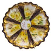 CRESCENT & SONS - EARLY 20TH CENTURY C1910S HAND PAINTED FINE BONE CHINA CABINET PLATE