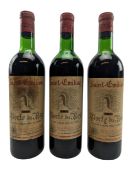 THREE 1967 SAINT-EMILION GRAND CRU PORTE DU ROY WINE BOTTLES