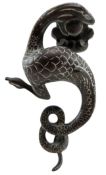 19TH CENTURY BRONZE DRAGON SERPENT DOOR HANDLE