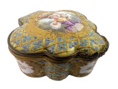 SEVRES FRENCH 19TH CENTURY ENAMELLED & TOOLED GILT JEWELLERY CASKET BOX