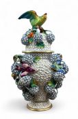 MEISSEN LATE 19TH CENTURY SCHNEEBALLEN PORCELAIN LIDDED VASE