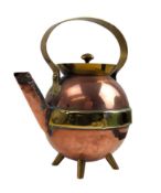 MANNER OF CHRISTOPHER DRESSER FOR BENHAM & FROUD - ARTS & CRAFTS COPPER AND BRASS KETTLE